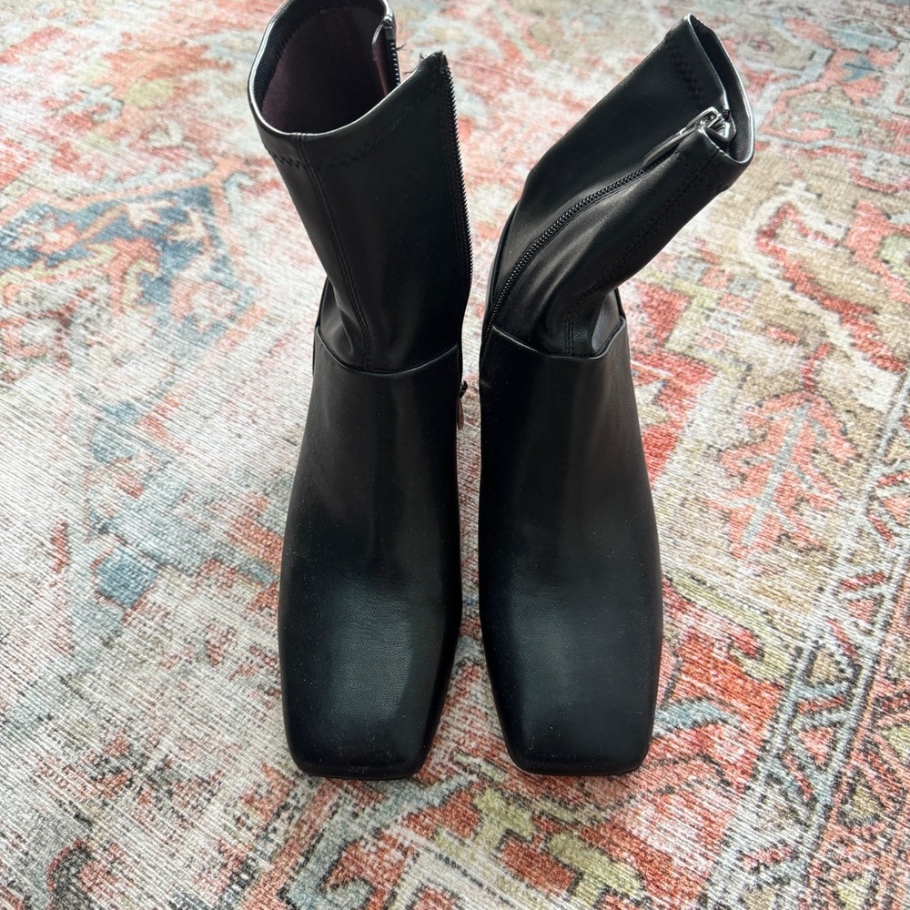 Franco Sarto Sleek Black Ankle Boots